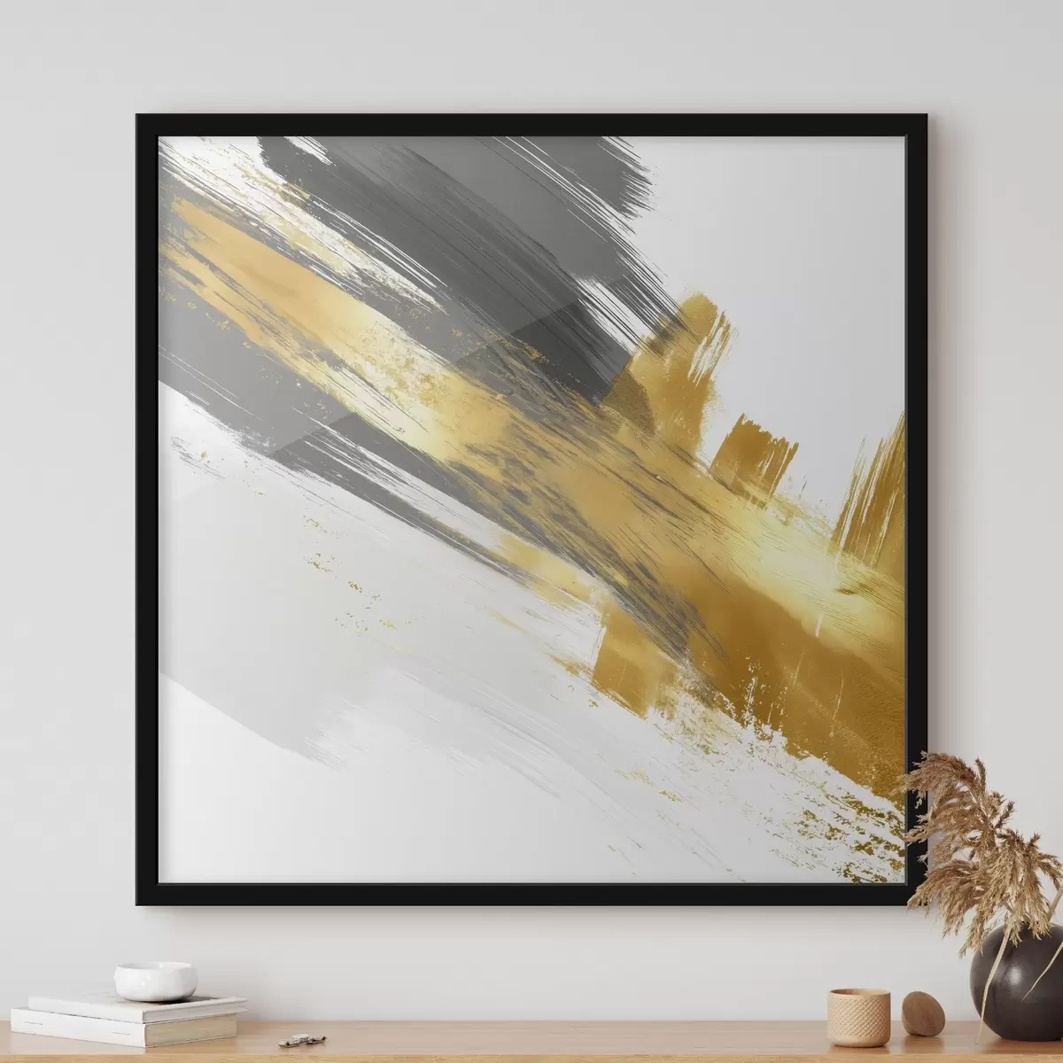 Plakatas Šiuolaikinis menas su greitų potėpių elementais f45865