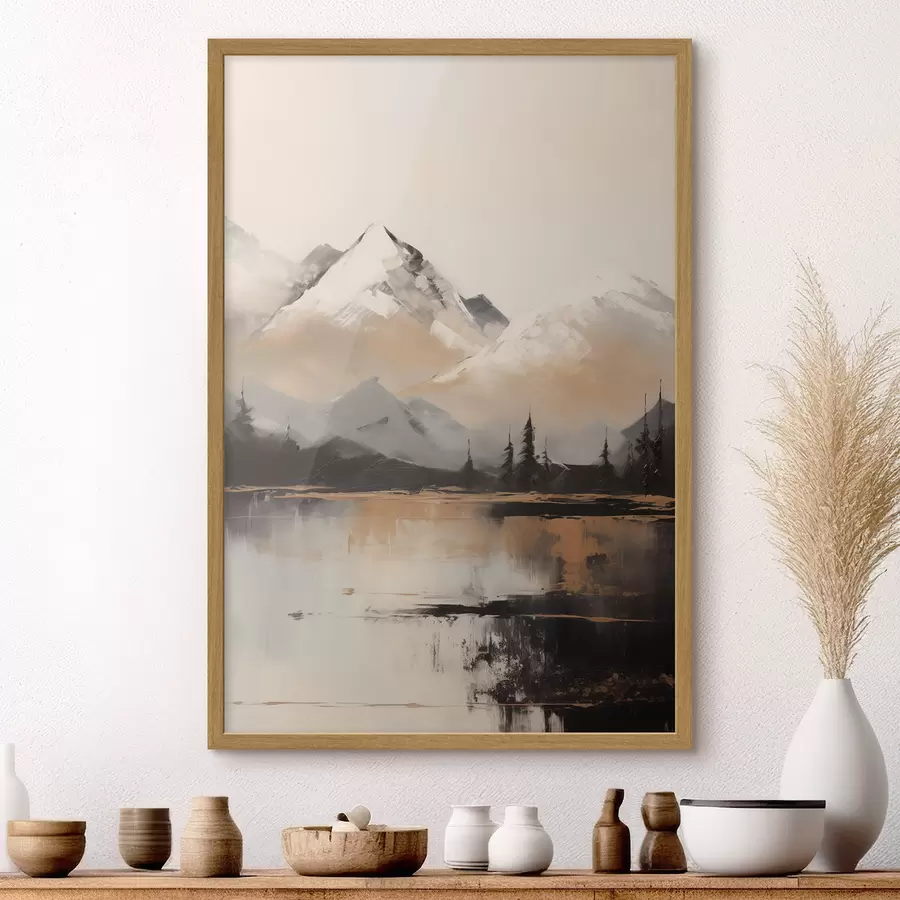 Fototapetai Sniego kalnai virš ežero f45951
