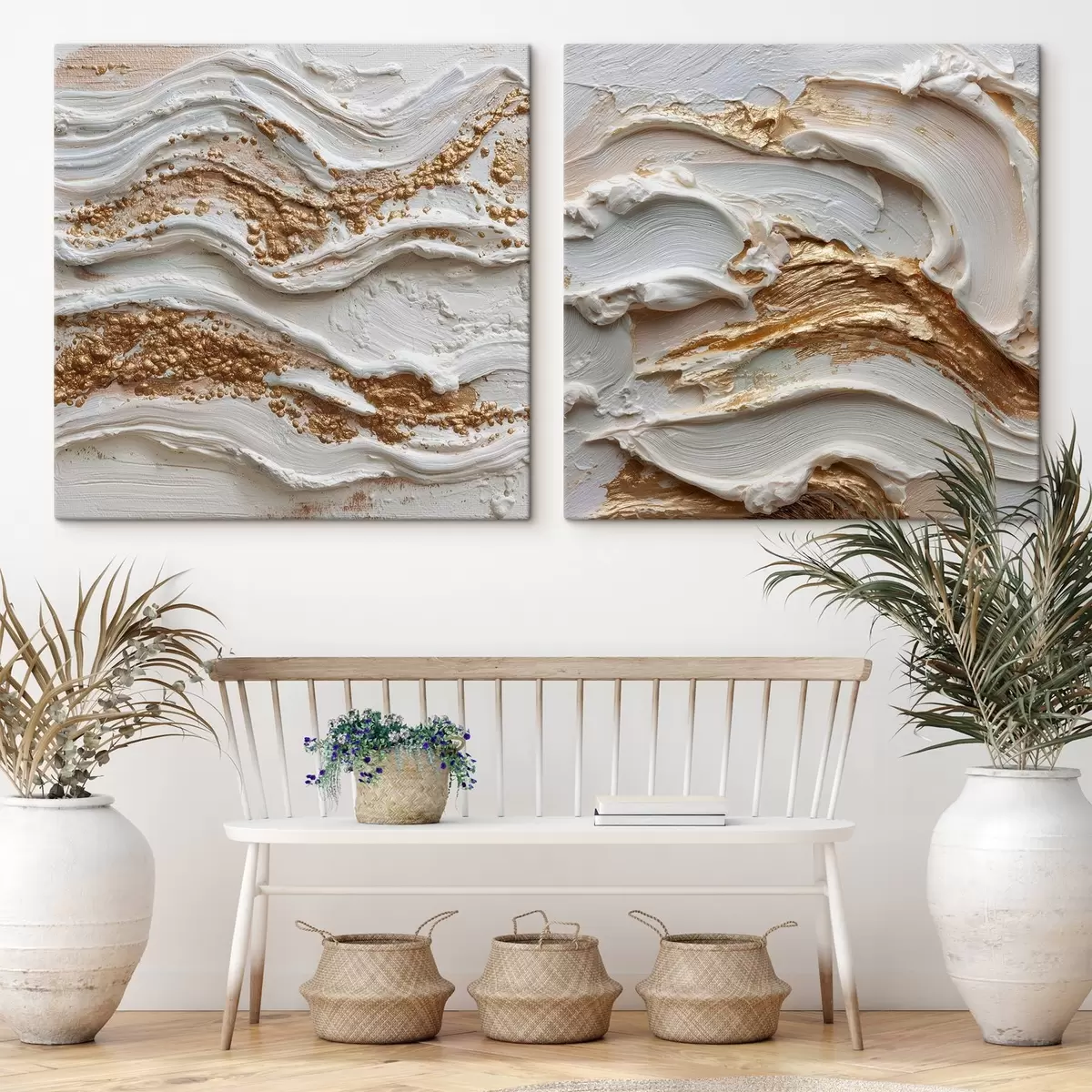 Paveikslėlis Tūrinis abstrahavimas su baltais ir geltonais potėpiais m00742