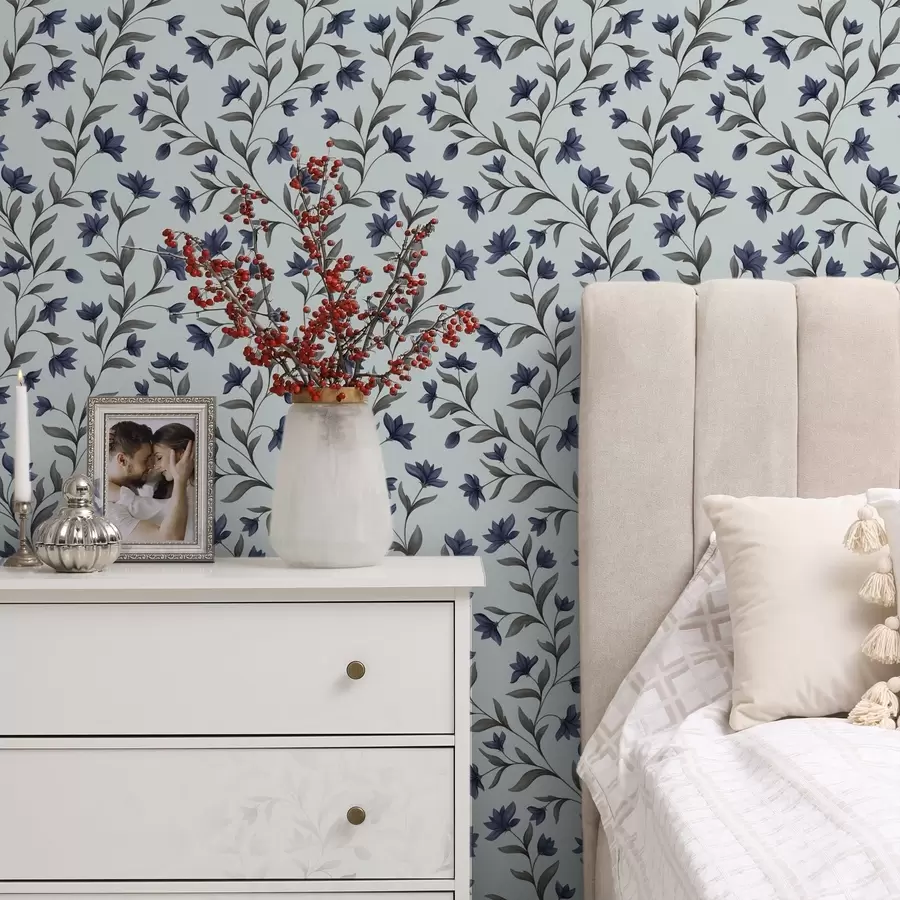 Fototapetai Mėlynosios varpelės šviesiai mėlyname fone a00622v3