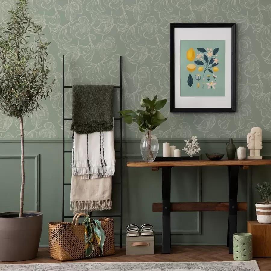 Fototapetai Linijiniai dideli žiedai, kreidelės brūkšniai ant šalavijų fono a00625v1