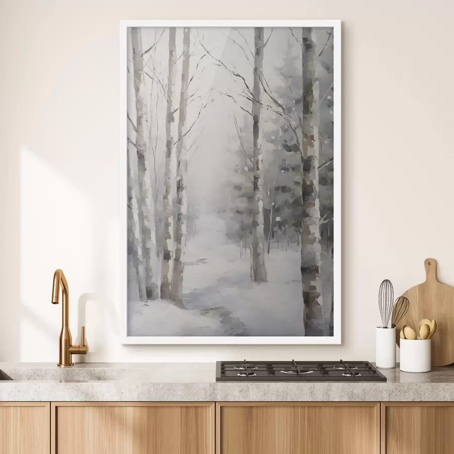 Fototapetai Beržai žiemos miške f46129