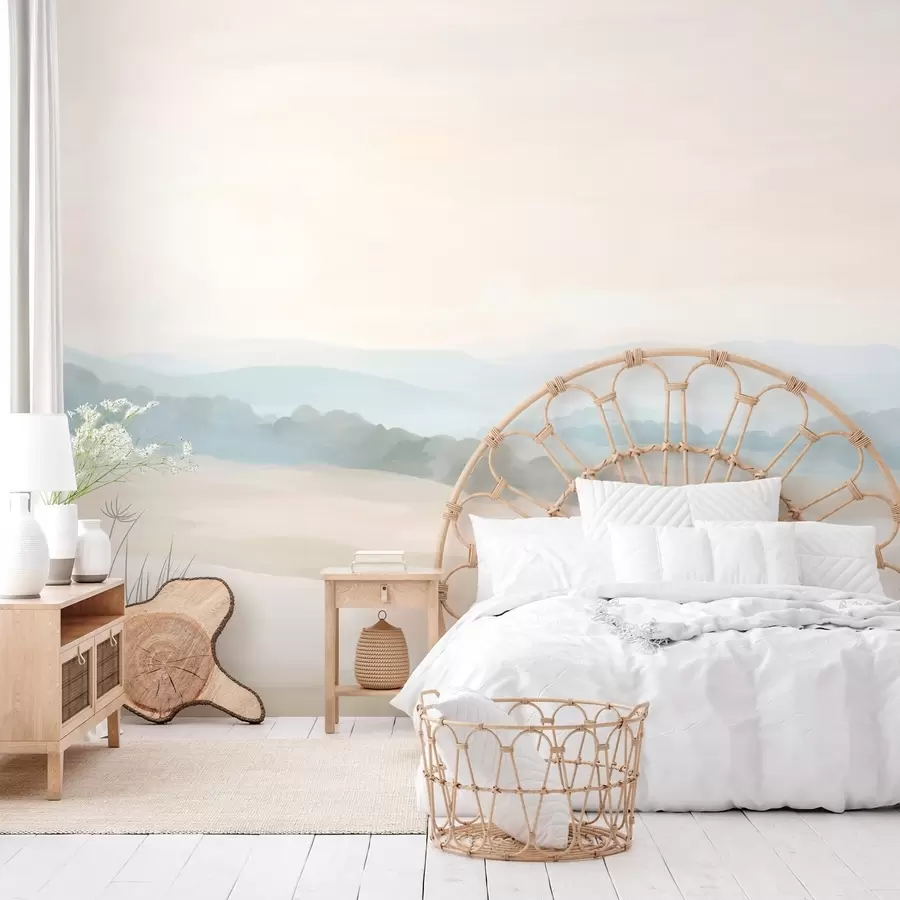 Fototapetai šviesus minimalistinis peizažas tapybos stiliumi w04624