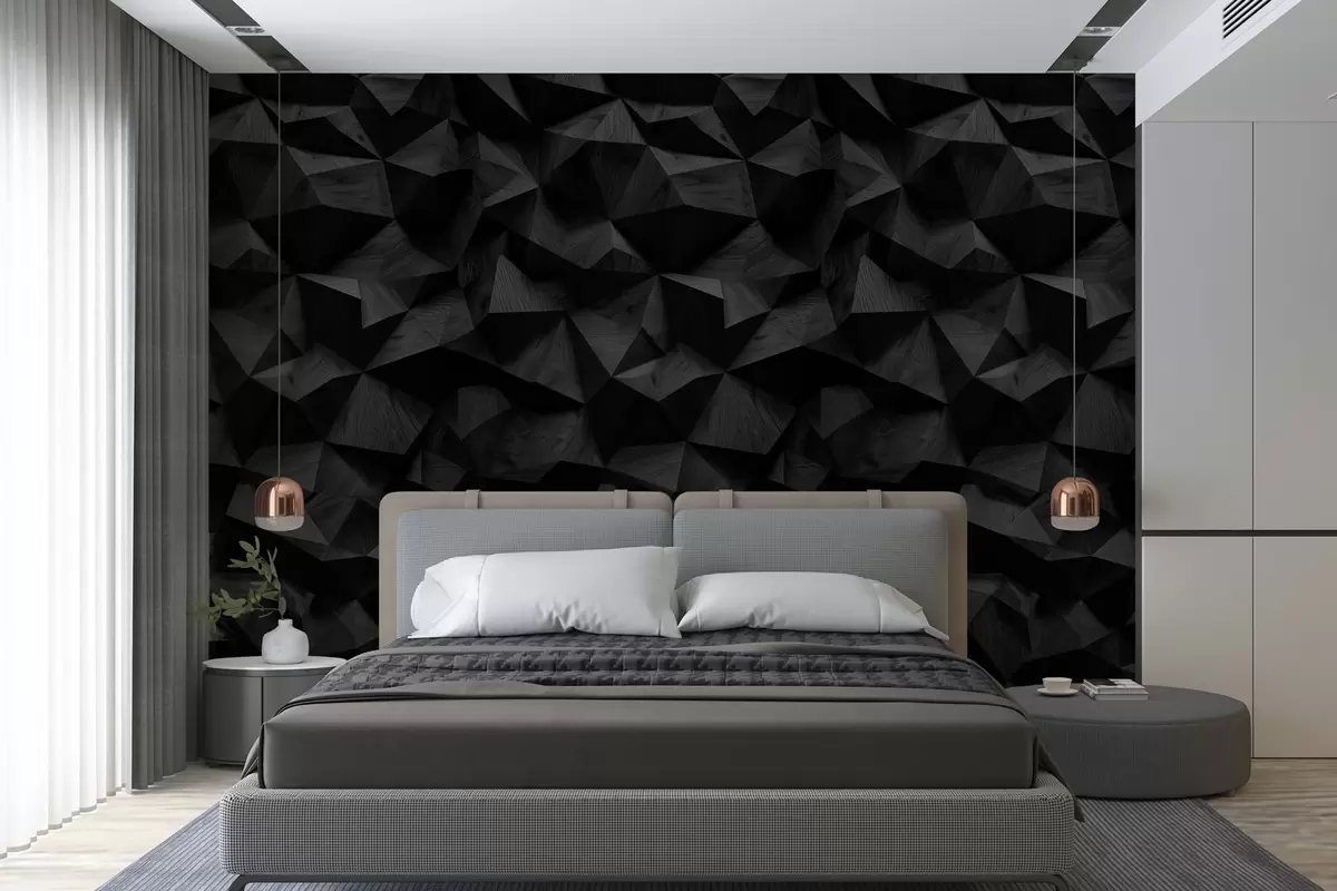 Fototapetai tamsios medienos kampuoto reljefinio sienos imitacija w04632v1