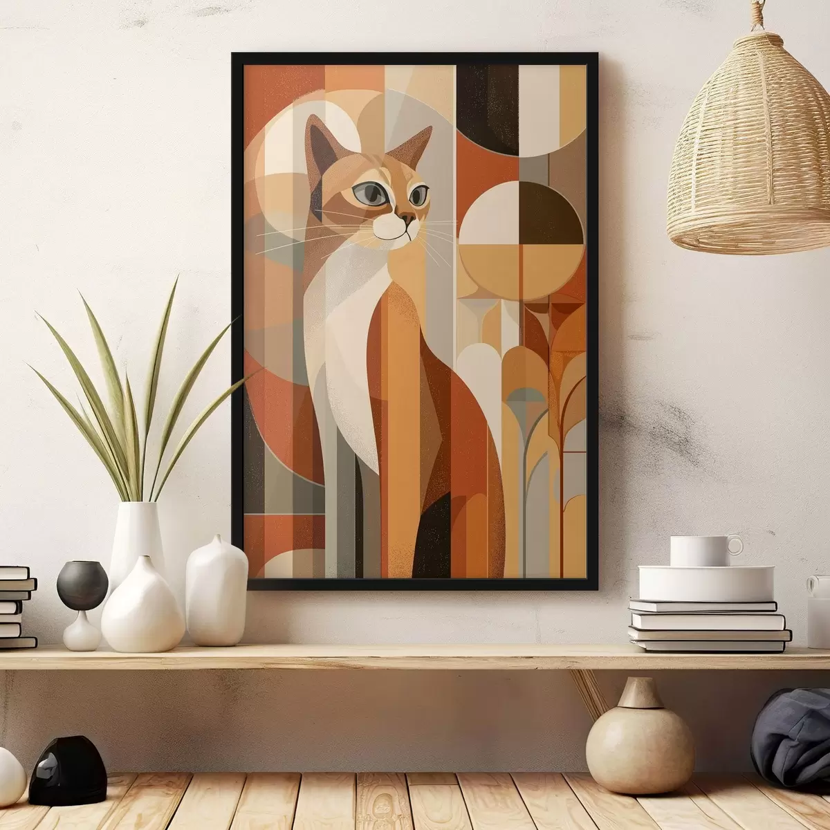 Plakatas Geometrinė katė f46208