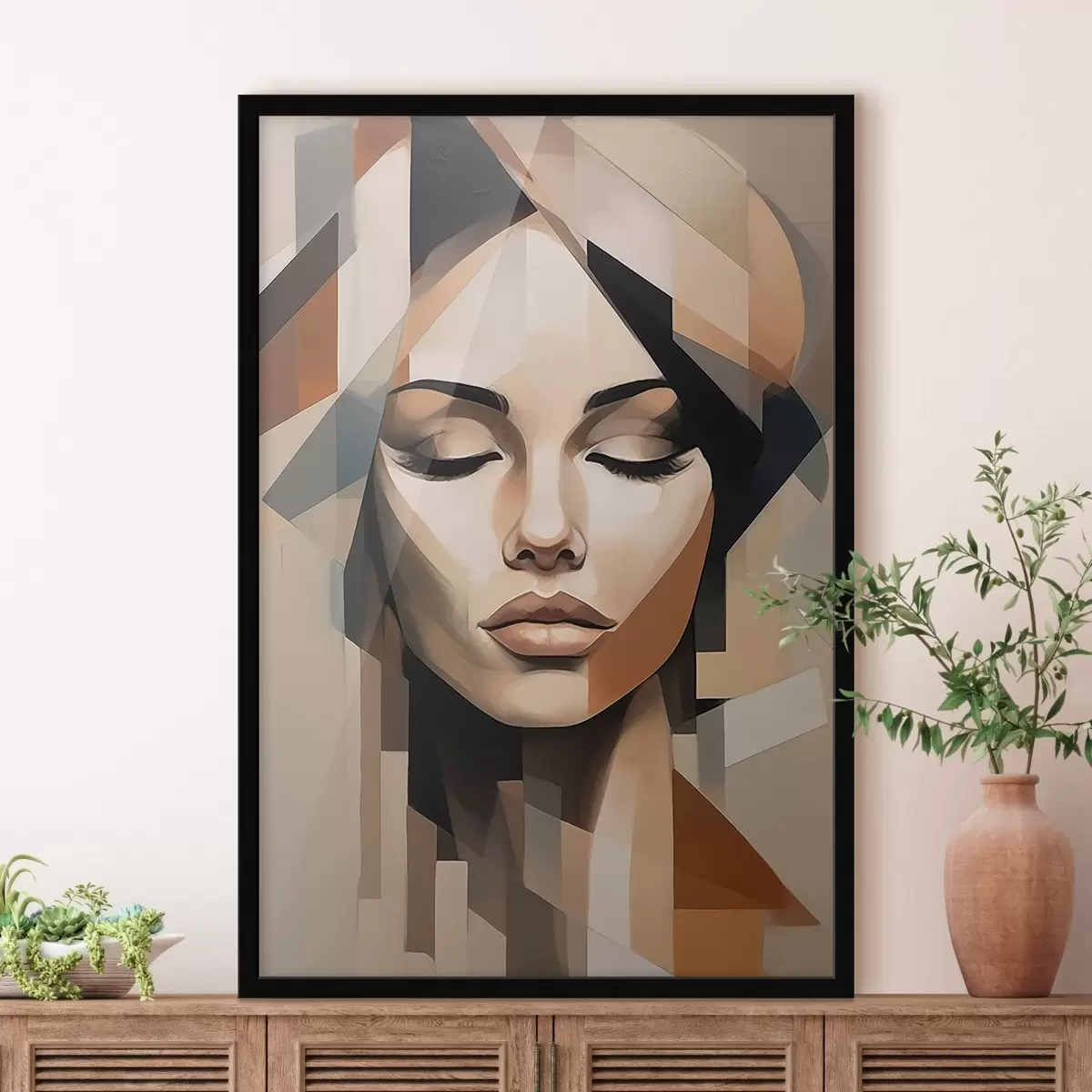 Plakatas Geometrinis moters portretas f46220