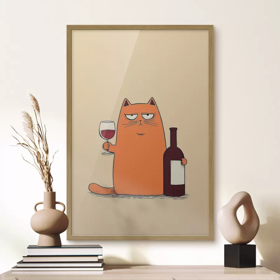 Fototapetai Katė su vynu f46250