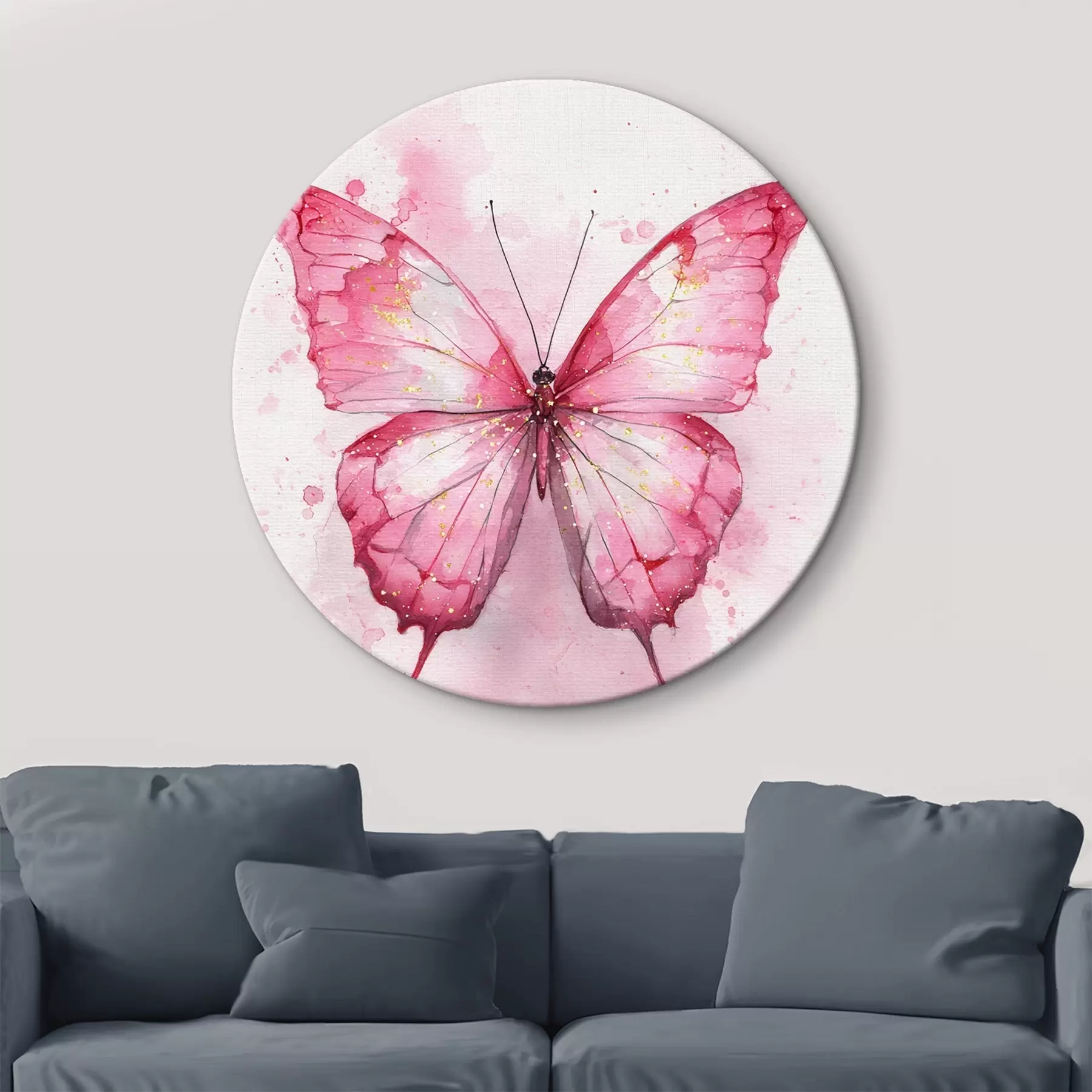 Paveikslėlis Subtilus drugelis ant akvarelės fono r46077