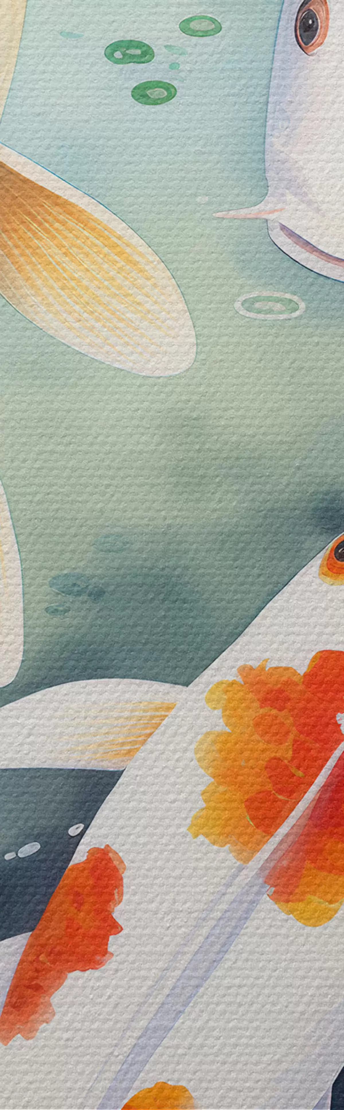 Paveikslėlis Gražios lotoso gėlės ir žuvys m00868