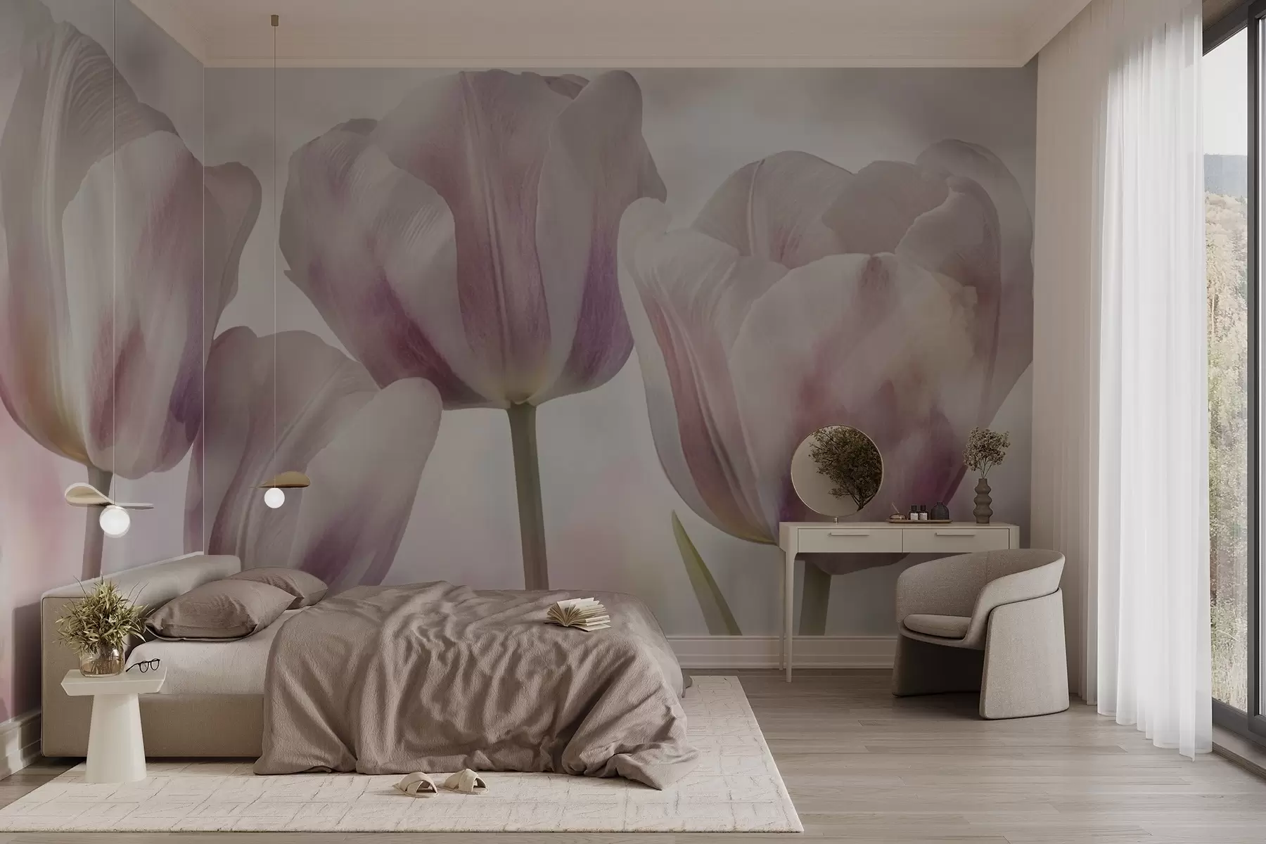 Fototapetai Tulipai švelniomis spalvomis w04700
