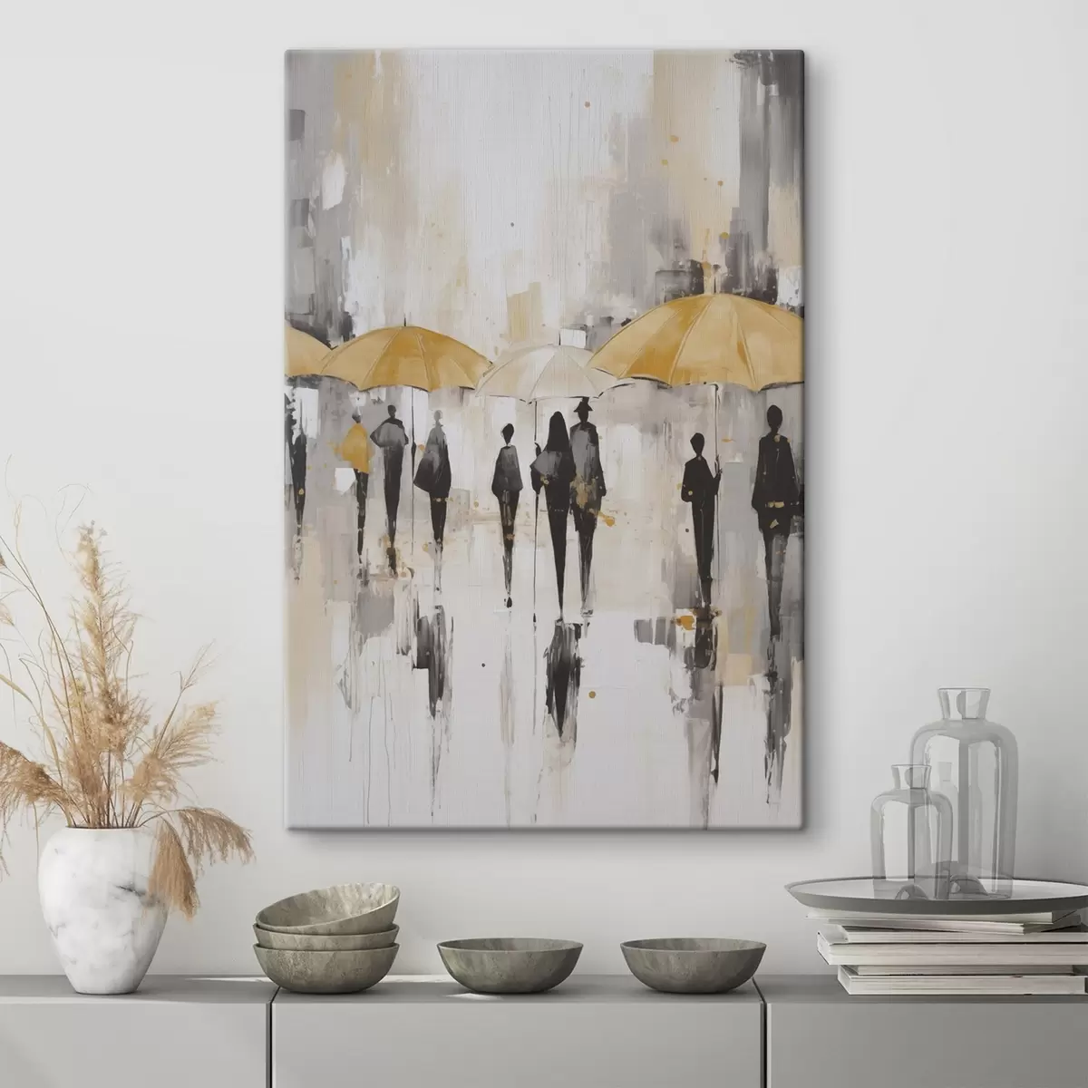 Paveikslėlis Žmonių su skėčiais abstrakcija s46304