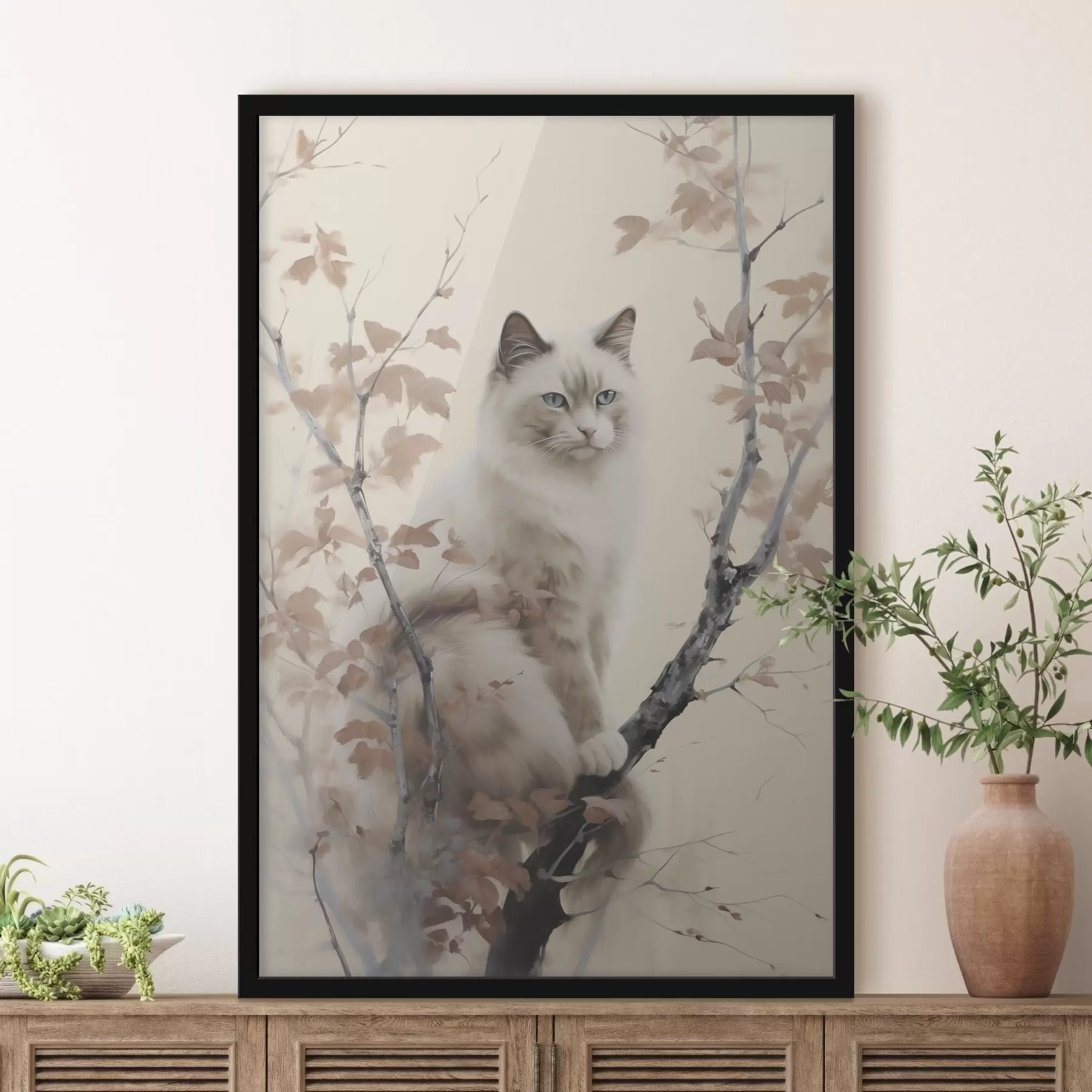 Fototapetai Katė sėdi ant medžio f46301