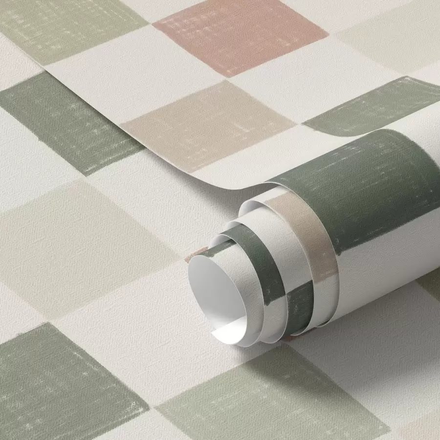 Fototapetai Minkštas pledukas pastelinių žalios, rožinės ir smėlio spalvų tonais a00676