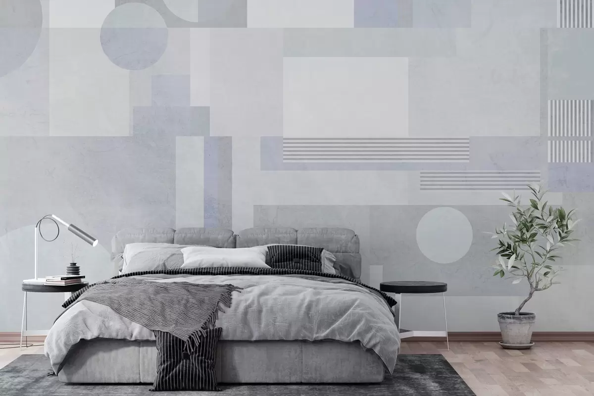 Fototapetai abstrakčioji geometrija pilkai mėlynų tonų w04635v2