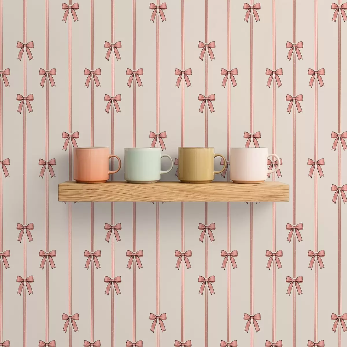 Tapetai Vertikalios juostelės su kaspinais, dramblio kaulo spalvos fonas a00653 Tapetai Vertikalios juostelės su kaspinais, dramblio kaulo spalvos fonas a00653