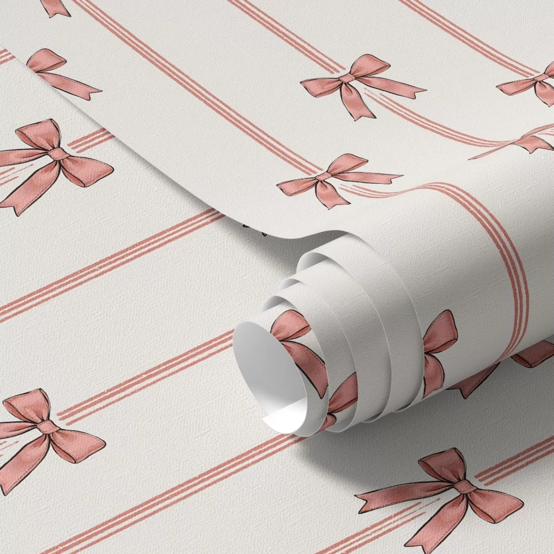 Fototapetai Vertikalios juostelės su kaspinais, dramblio kaulo spalvos fonas a00653