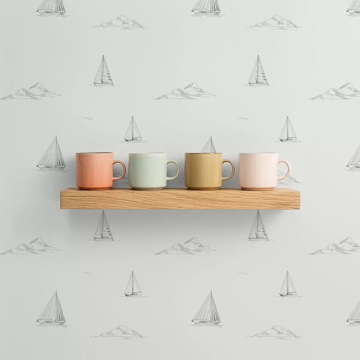 Tapetai Pieškite jachtas ir salas, šviesus fonas a00654v2 Tapetai Pieškite jachtas ir salas, šviesus fonas a00654v2