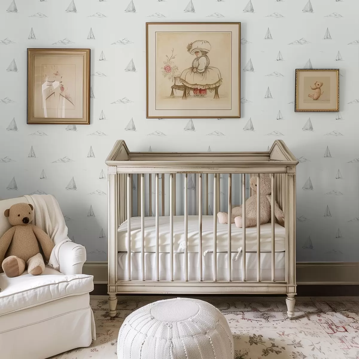 Tapetai Pieškite jachtas ir salas, šviesus fonas a00654v2