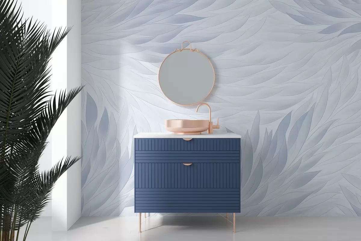 Fototapetai Banguoti lapai šviesiai mėlynų atspalvių w04610v1