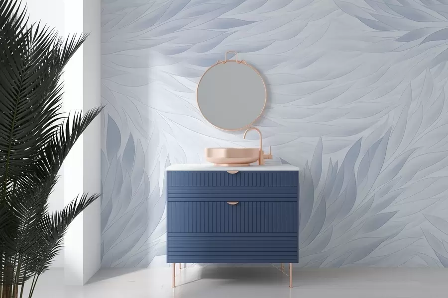 Fototapetai Banguoti lapai šviesiai mėlynų atspalvių w04610v1