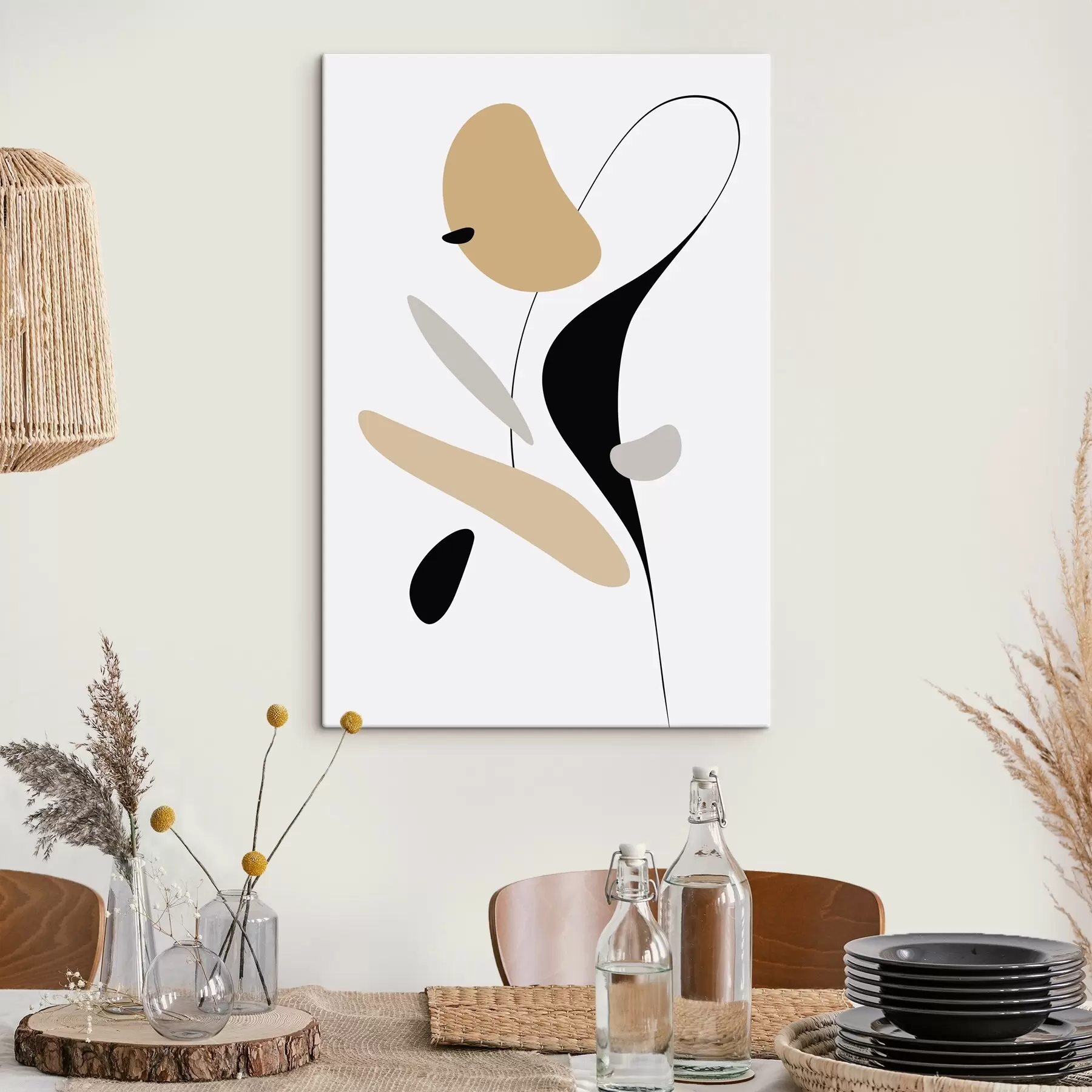 Paveikslėlis Abstrakčioji kompozicija su taškeliais ir linijomis s46350