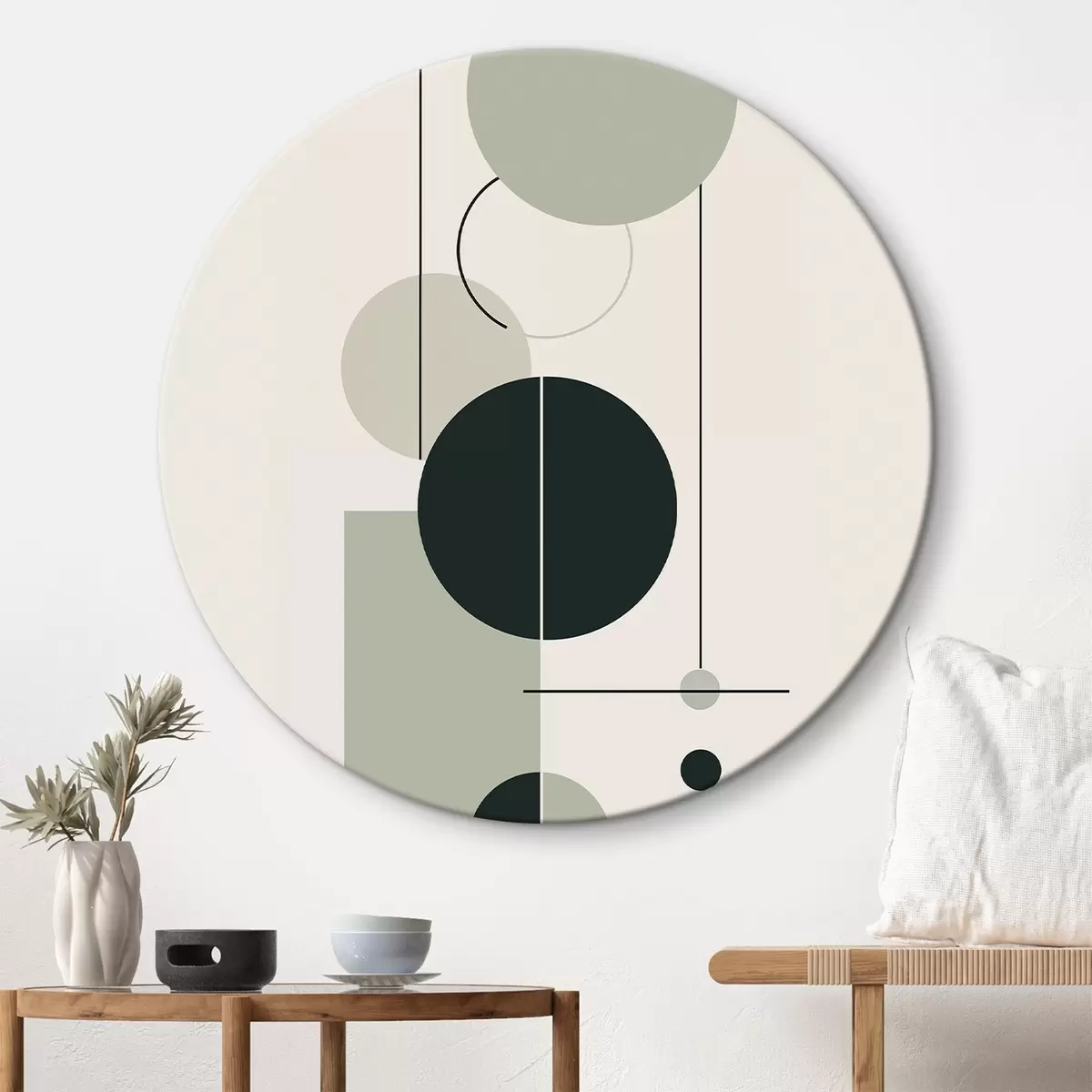 Apvalūs paveikslai Geometrinė minimalistinė abstrakcija r46352
