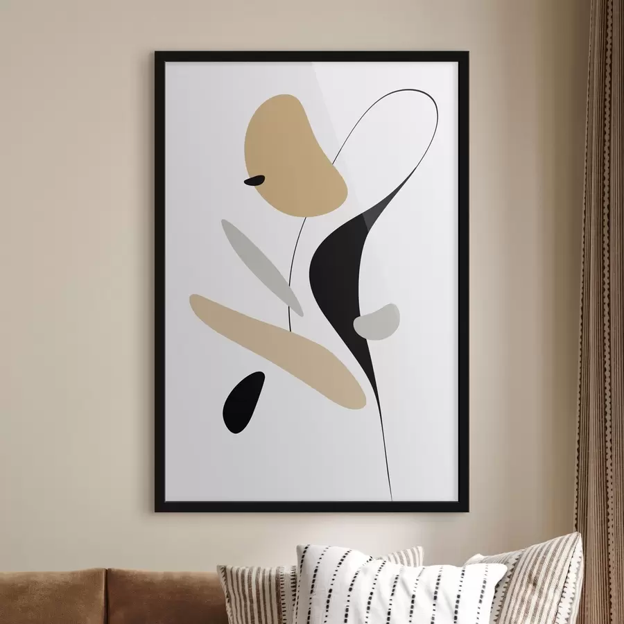 Fototapetai Abstrakčioji kompozicija su taškeliais ir linijomis f46350