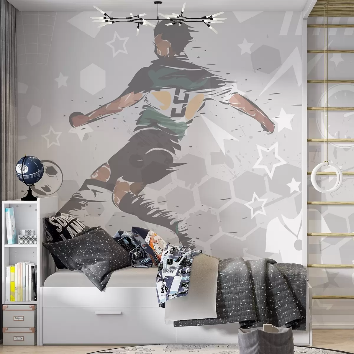 Fototapetai Futbolas žaliu tušu w04763