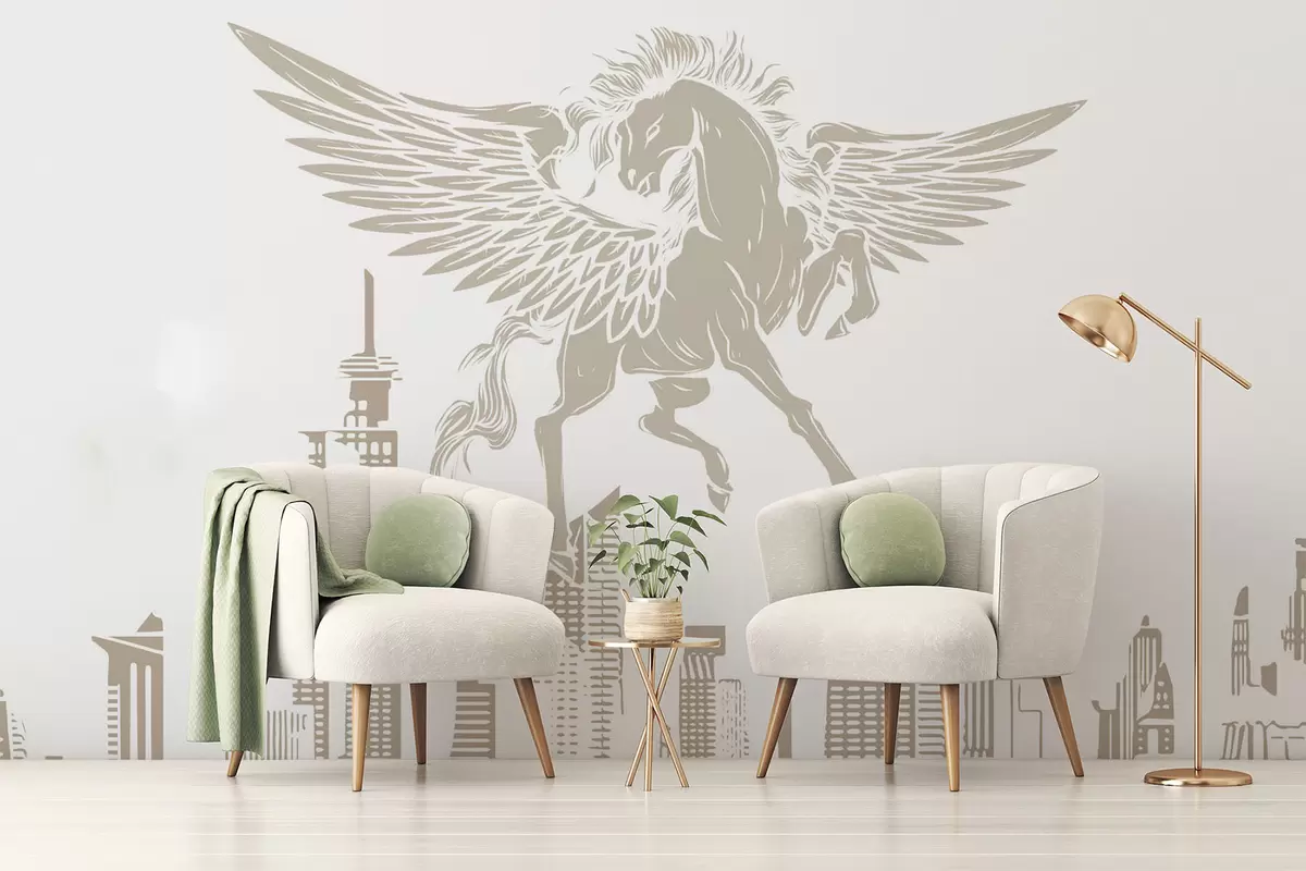 Fototapetai Pegasas virš miesto w04777v1