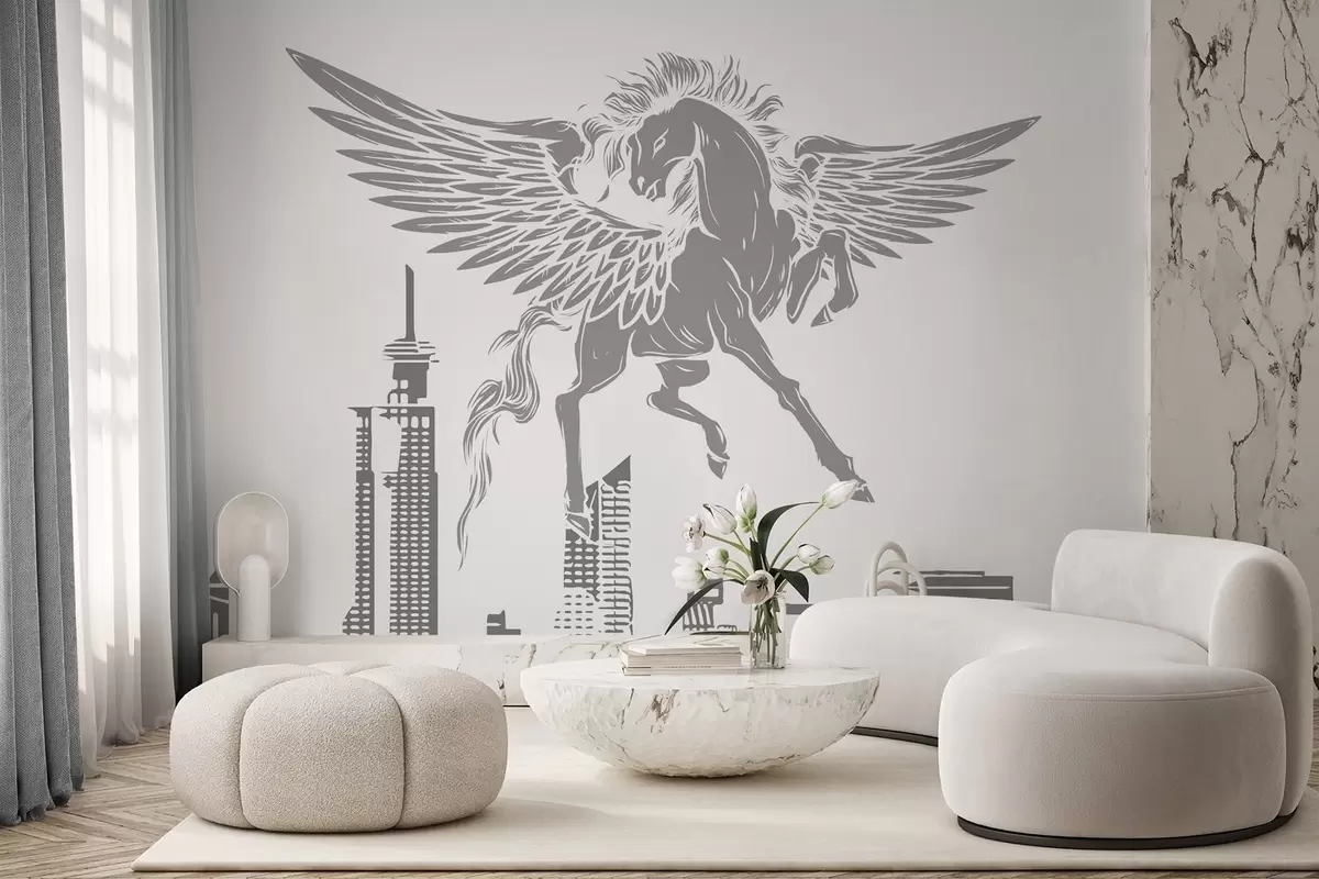 Fototapetai Pegasas virš miesto w04777v2