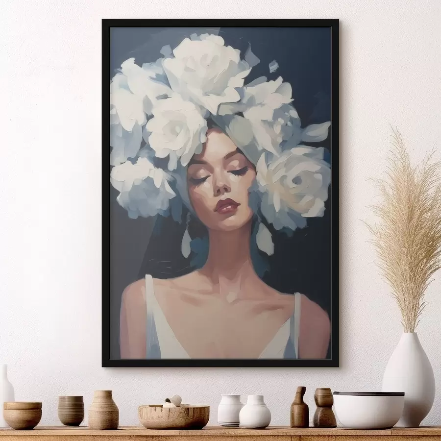 Fototapetai Mergina gėlėse f46419