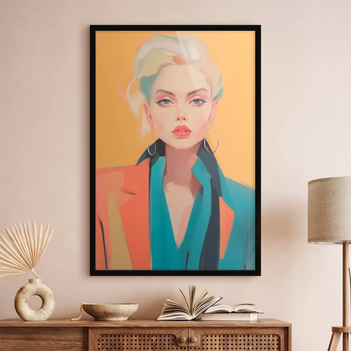 Plakatas Mergina su striuke f46422