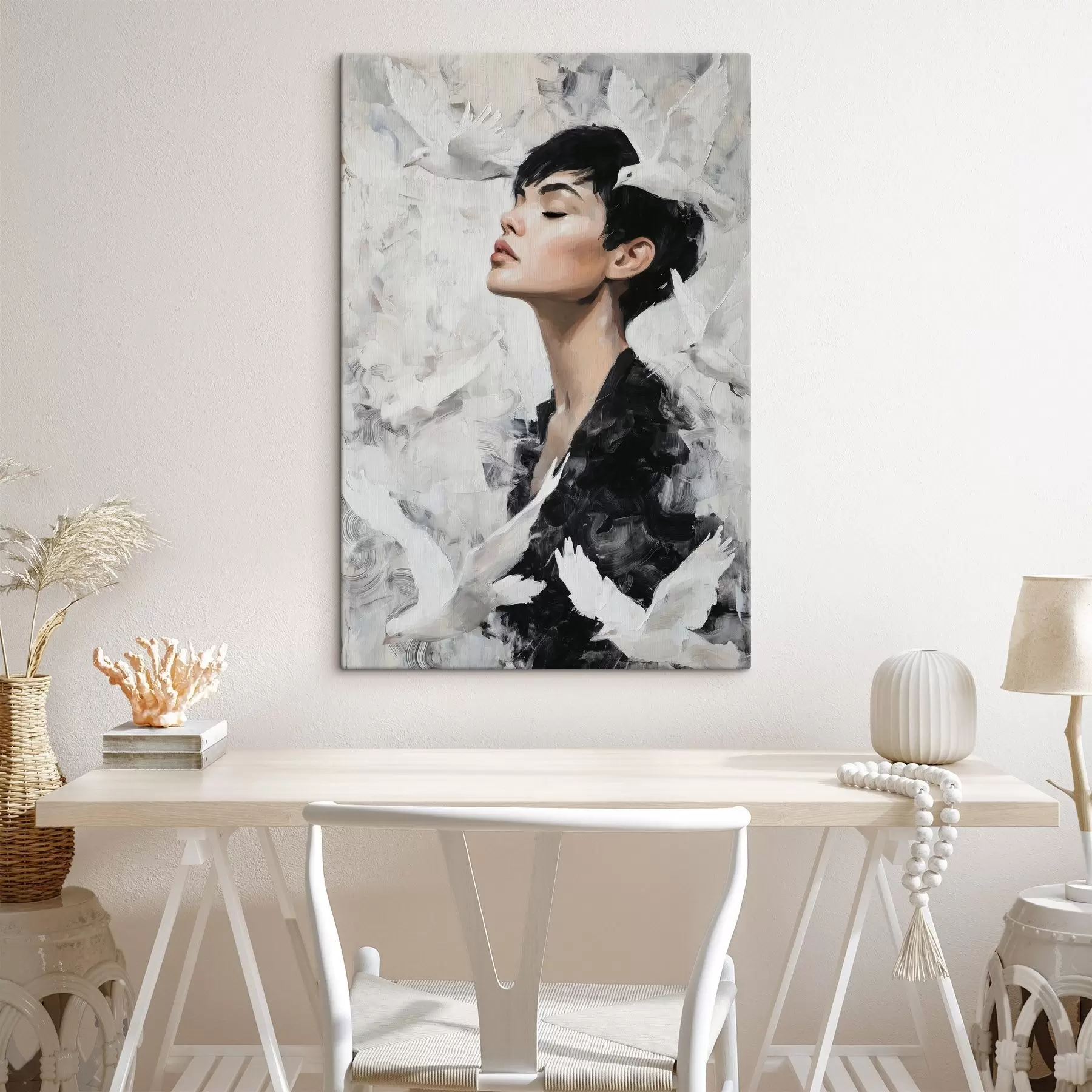 Paveikslėlis Mergaitė ir paukščiai s46365