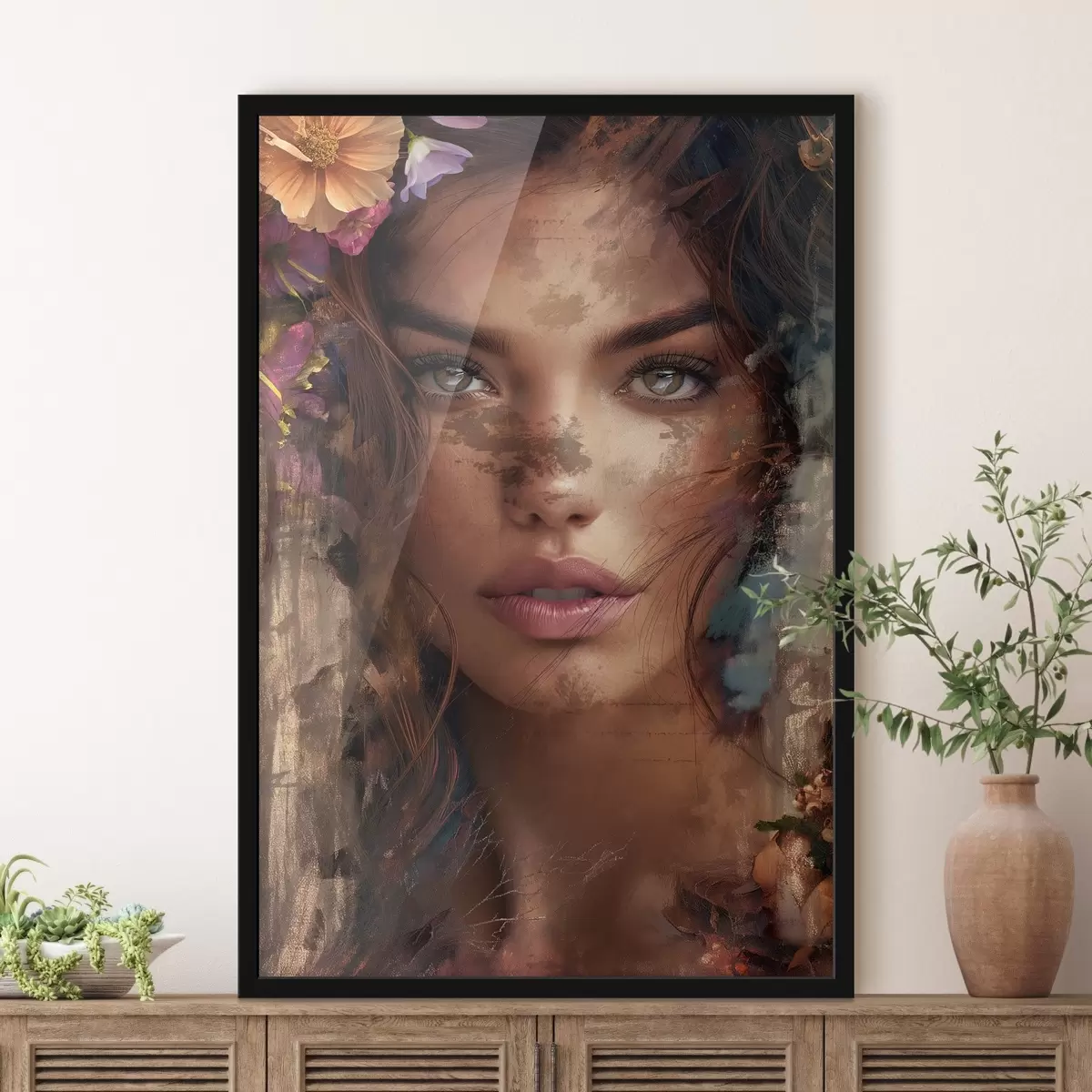 Plakatas Mergaitės veidas su dažais f46379