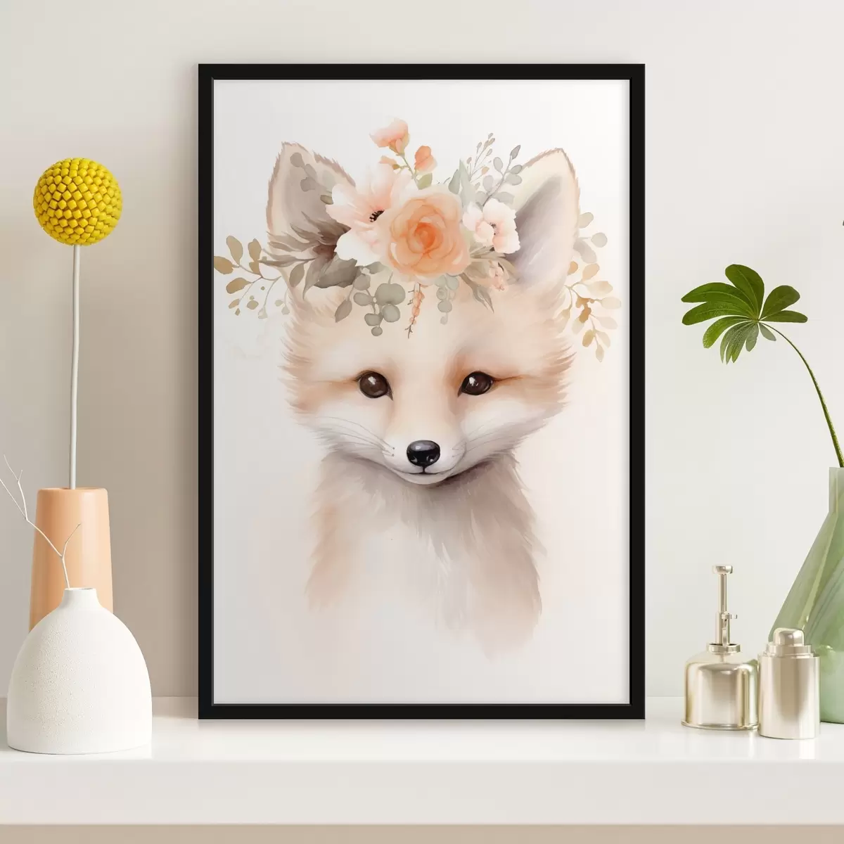 Plakatas Lapė su gėlėmis f46381