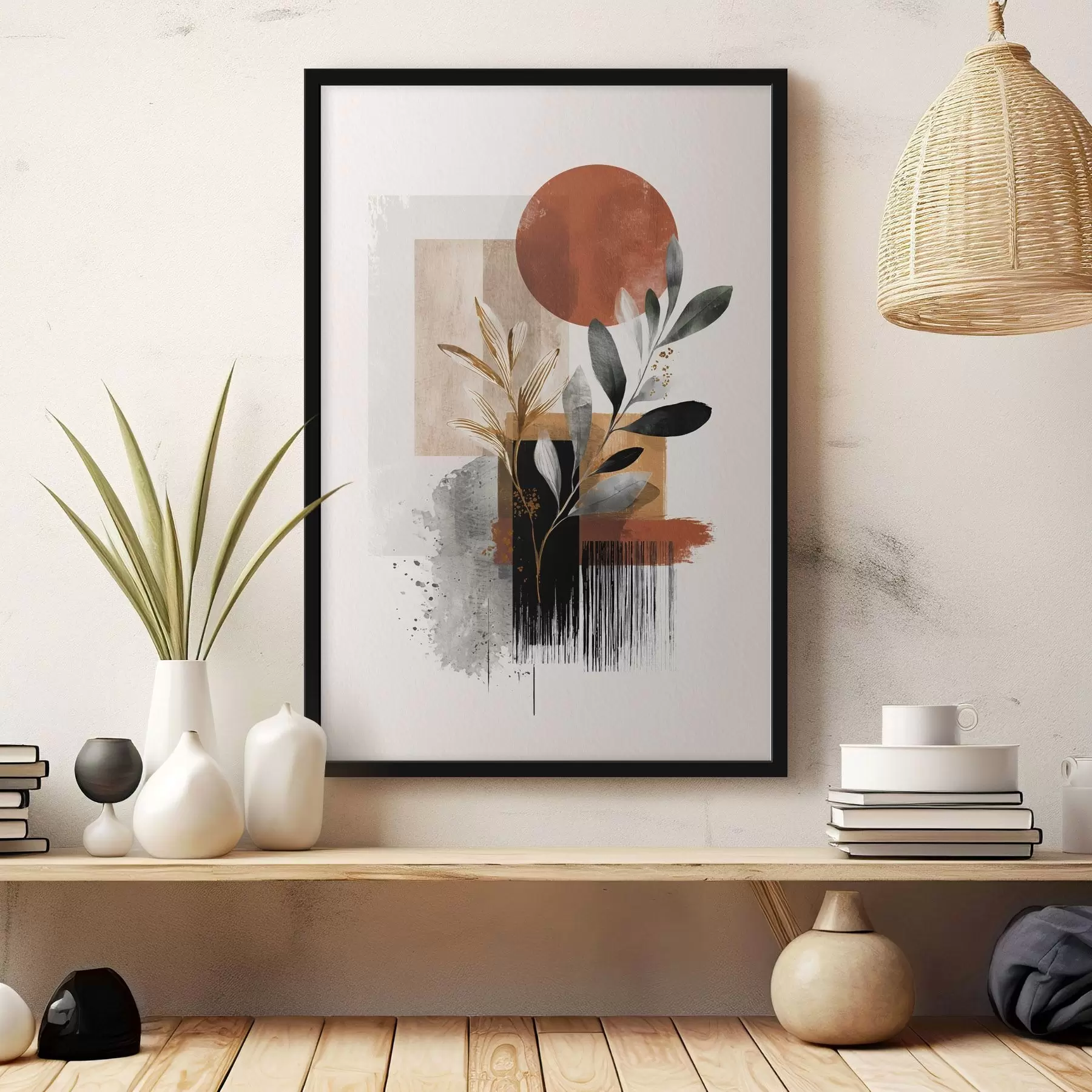 Fototapetai Geometrija ir lapų abstrakcija f46388