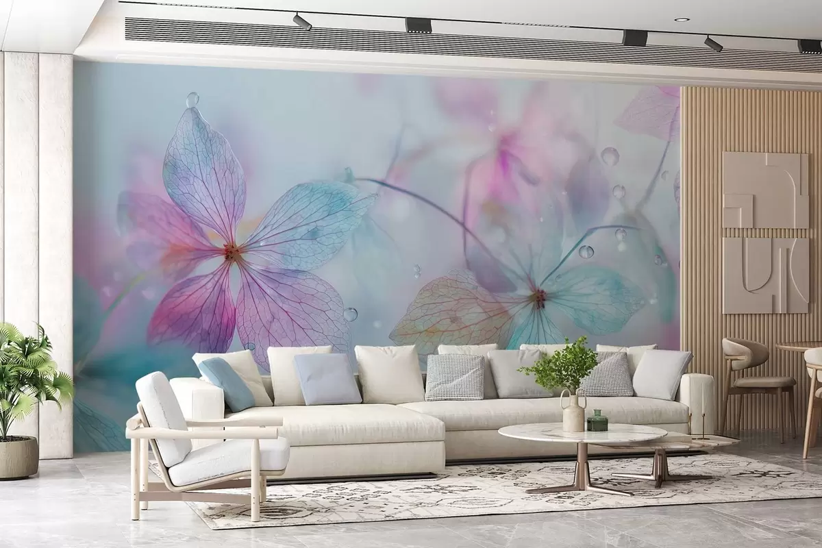 Fototapetai subtilūs žiedai su gyslomis po vandeniu w04809