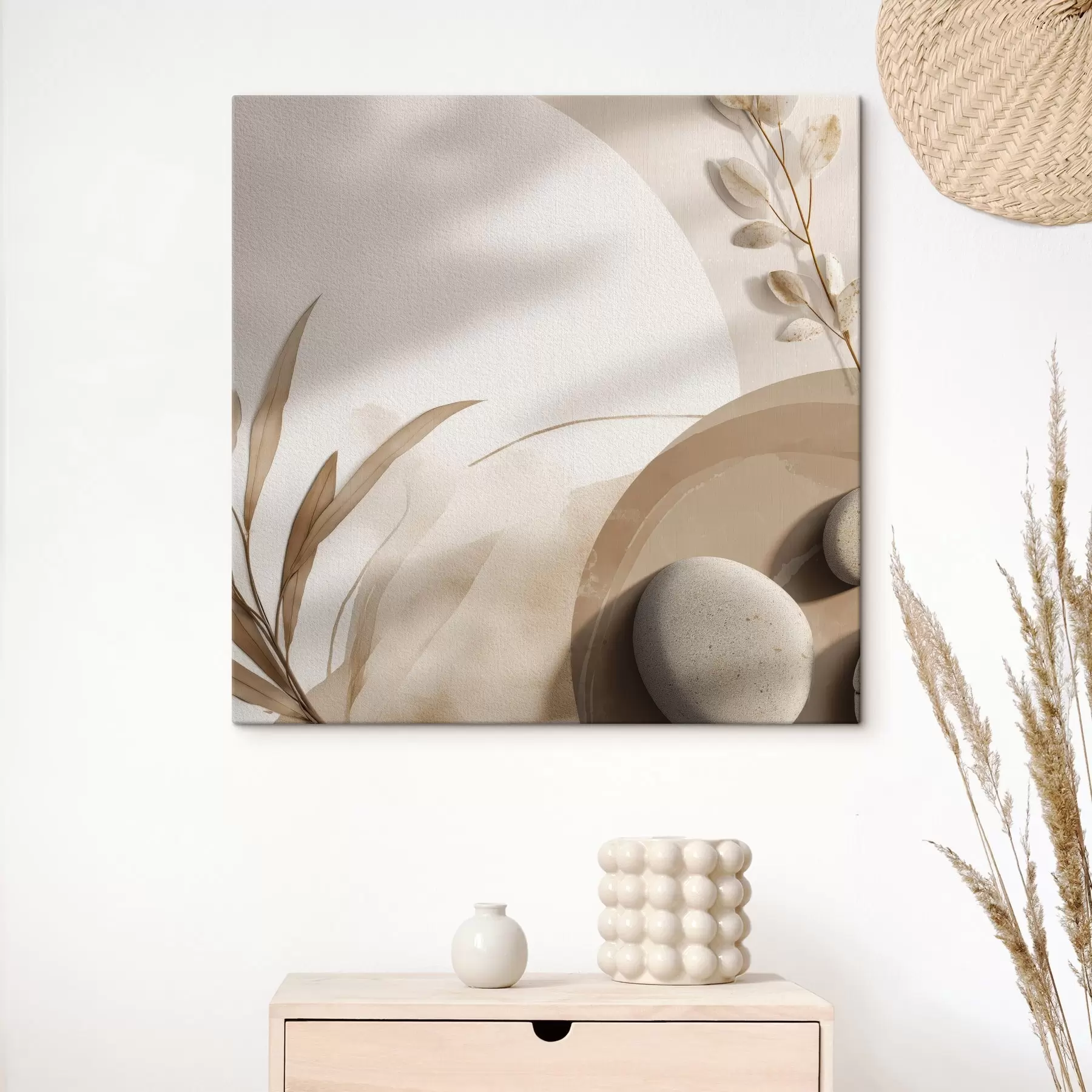 Paveikslėlis Akmenys ir šešėliai ant sienos smėlio spalvos tonais s46311