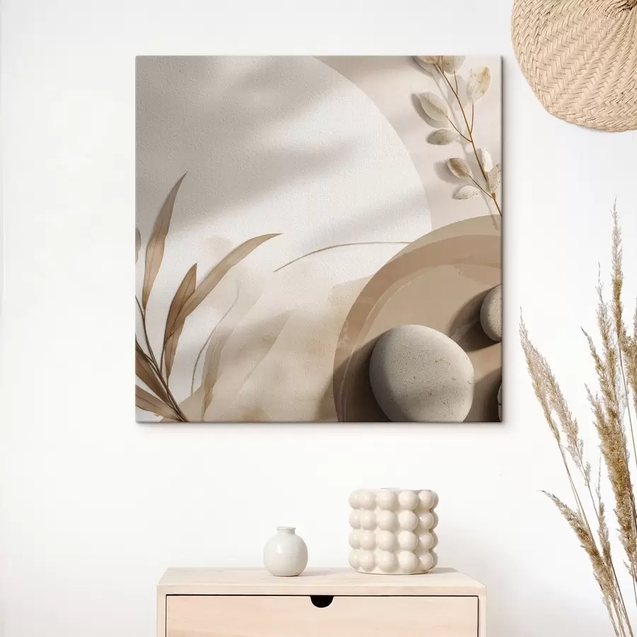 Paveikslėlis Akmenys ir šešėliai ant sienos smėlio spalvos tonais s46311