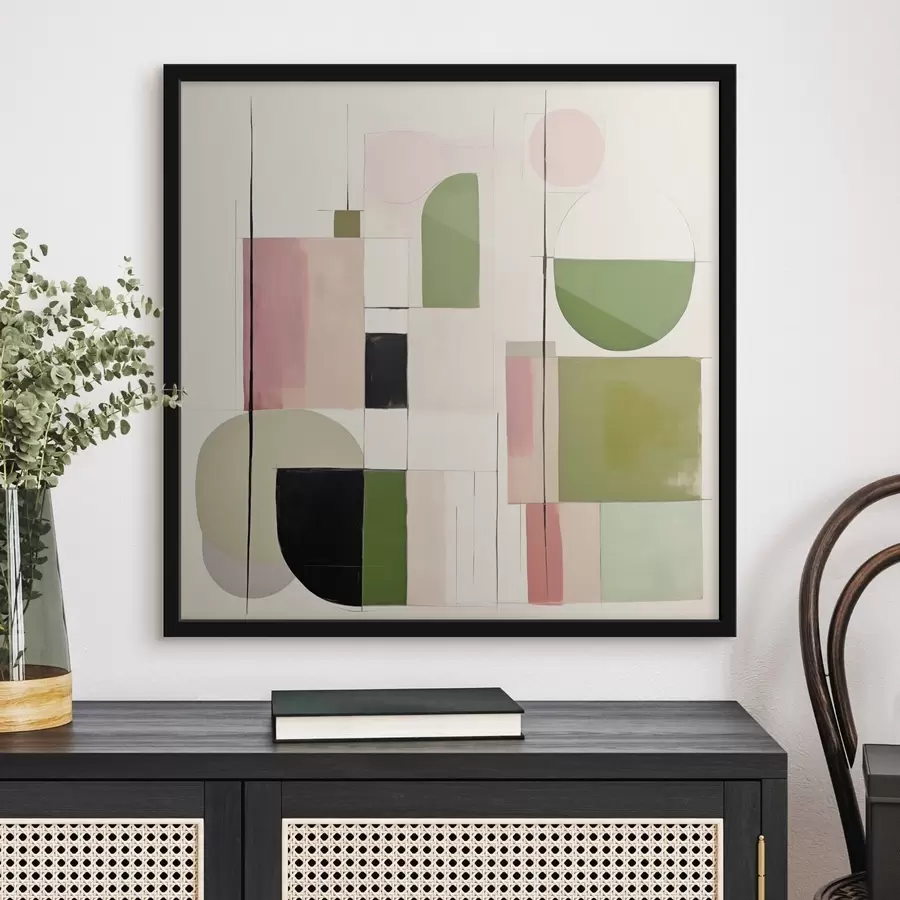 Fototapetai Abstraktus menas su spalvotais blokais ir linijomis f46313