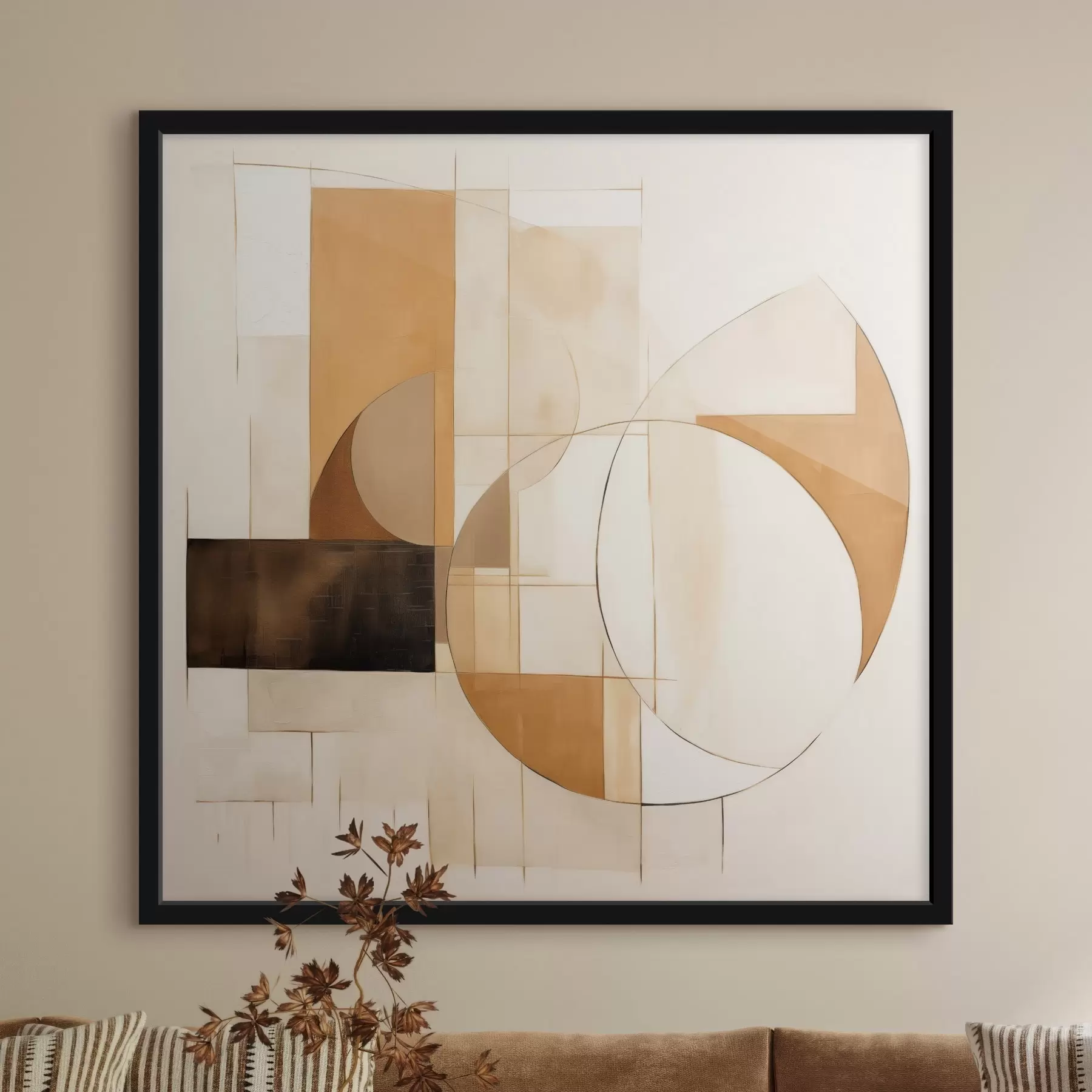 Fototapetai Abstraktaus minimalistinio stiliaus kompozicija šiltų atspalvių f46321