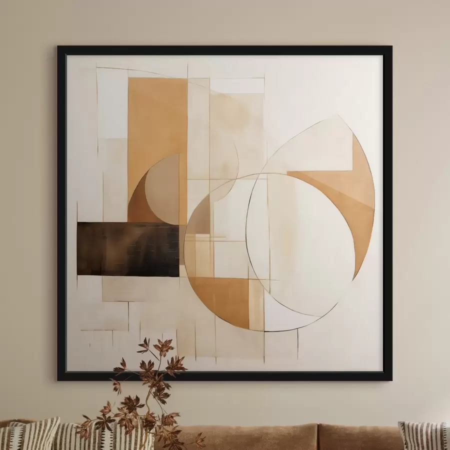 Fototapetai Abstraktaus minimalistinio stiliaus kompozicija šiltų atspalvių f46321