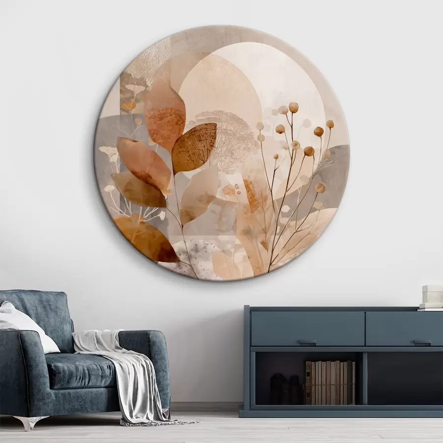 Paveikslėlis Gėlių raštas smėlio ir rudos spalvos r46308