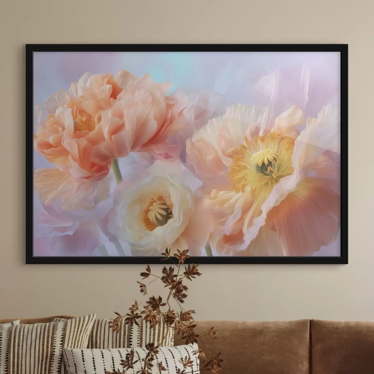 Plakatas Subtilūs gėlių atspalviai pastelinių tonų su švelniu apšvietimu f46160