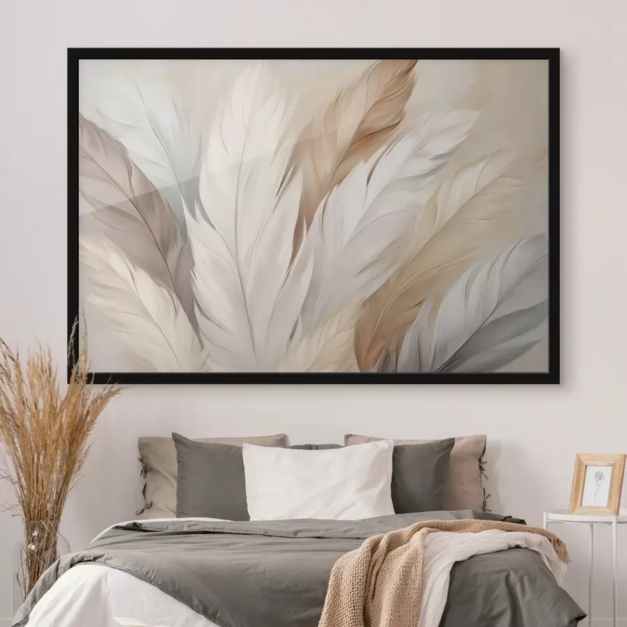 Fototapetai Minkštos plunksnos smėlio ir pilkos spalvos tonais f46190