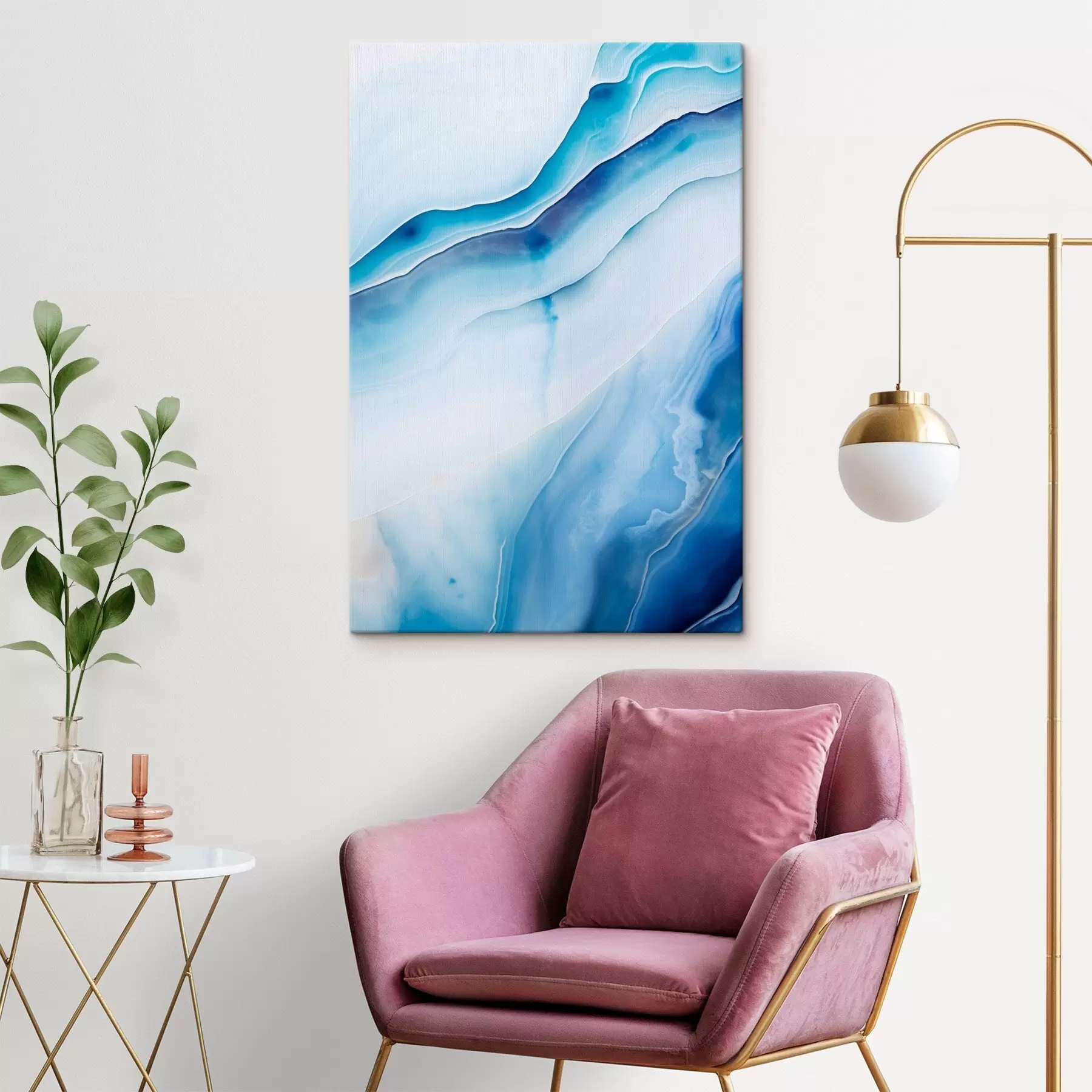 Fototapetai Abstraktus mėlynas ir baltas agato raštas, sūkurinės linijos ir gradientai, lygi tekstūra, modernus menas, minimalistinis s46291