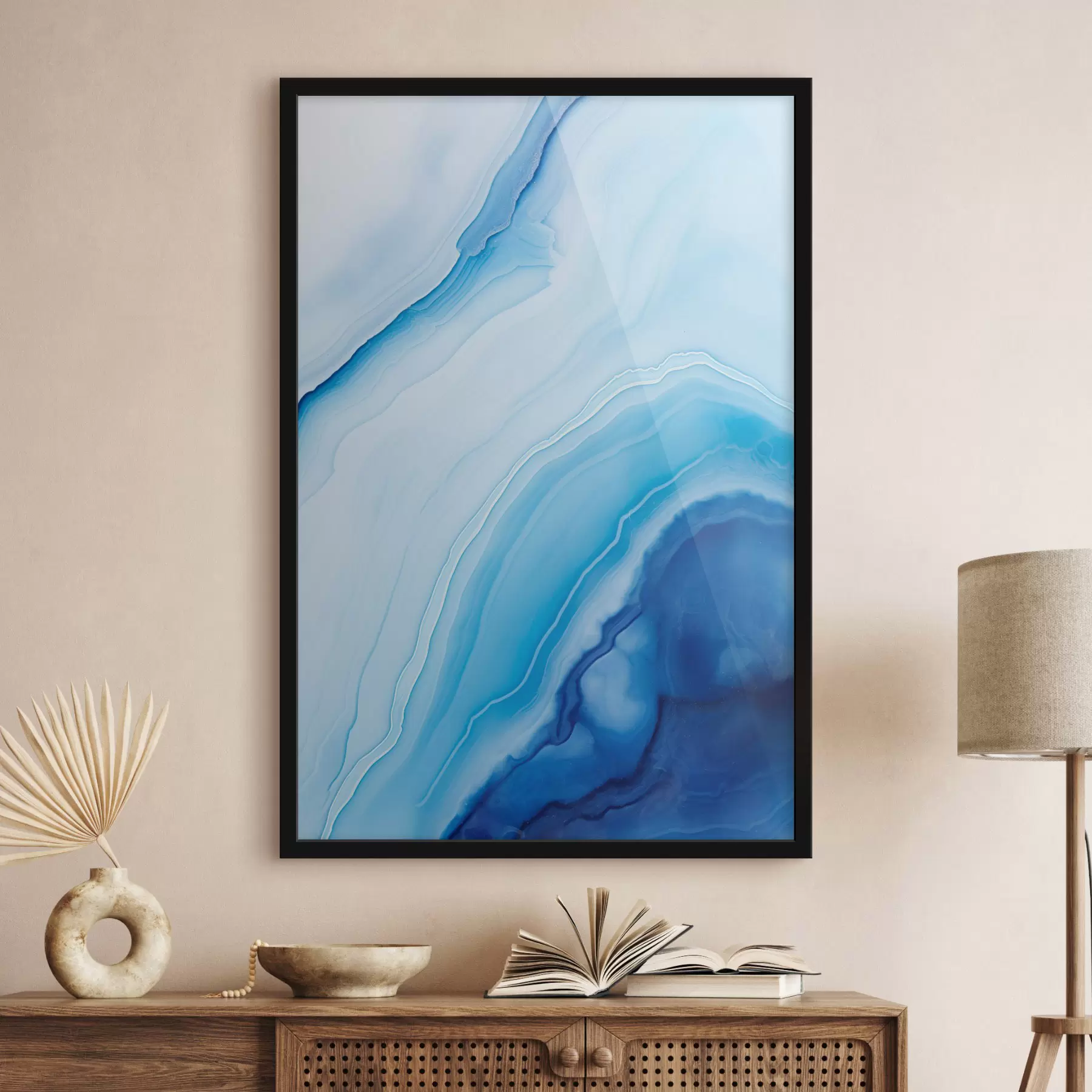 Fototapetai Abstraktus mėlynas ir baltas agato raštas, sūkurinės linijos ir gradientai, lygi tekstūra, modernus menas, minimalistinis f46290