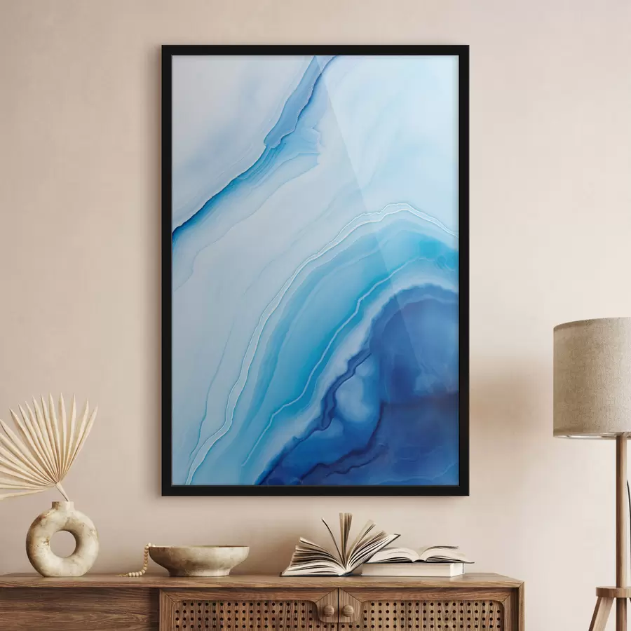 Fototapetai Abstraktus mėlynas ir baltas agato raštas, sūkurinės linijos ir gradientai, lygi tekstūra, modernus menas, minimalistinis f46290