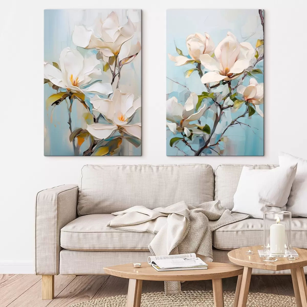 Paveikslėlis Balta magnolija, šviesiai mėlynas fonas su švelniais teptuko potėpiais, aliejaus tapybos stilius, impasto tekstūra m00881 - Uwalls.lt Paveikslėlis Balta magnolija, šviesiai mėlynas fonas su švelniais teptuko potėpiais, aliejaus tapybos stilius, impasto tekstūra m00881