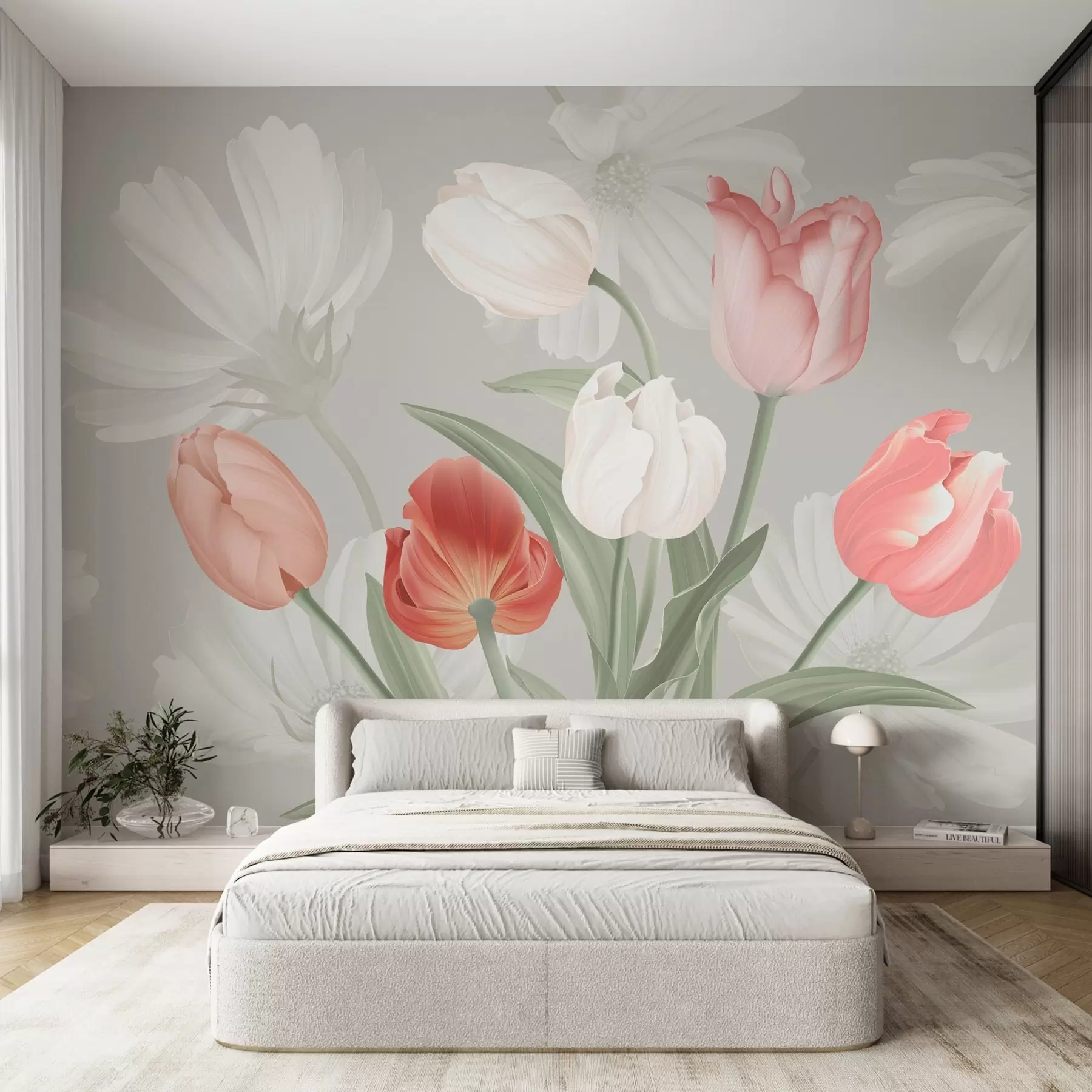 Fototapetai Gėlių puokštė su tulpėmis w04784